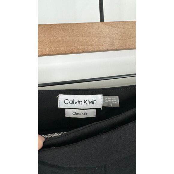 Calvin Klein Womens Black Trouser Dress Pants Classic Fit Flat Front Size 14 NWT - Picture 7 of 9